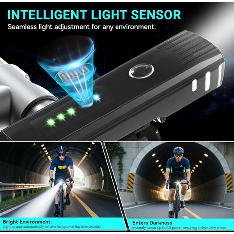 Éclairage vélo LED Lampe de vélo rechargeable USB (avant et arrière) Éclairage vélo étanche (1/3)