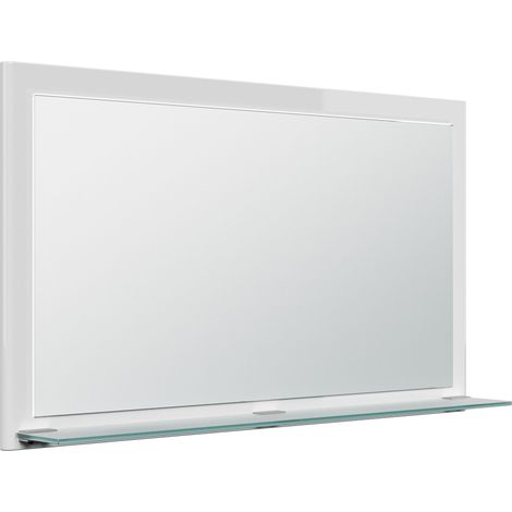 Spiegel Emotion Glasablage farbig eingerahmt 104x60 cm Weiss Hgl (1/4)