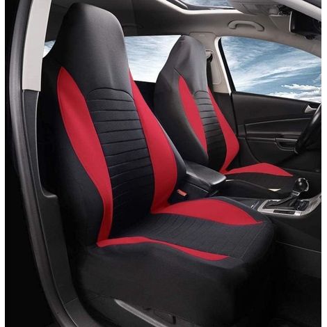 Housses de siège avant de voiture, 2 pièces, protections de siège de voiture universelles pour voitures, camions, SUV,rouge (1/4)