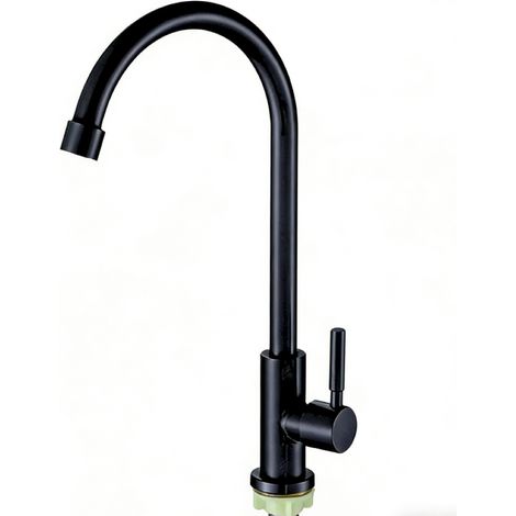 Robinet de Cuisine Noir en Acier Inoxydable 304 - Pivotant - Haute Pression (1/5)