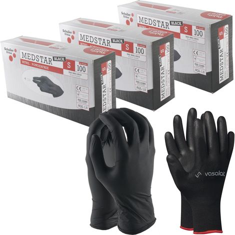 vasalat Einweghandschuhe Nitril Med EN 374-1 schwarz Gr.S 300 Stück (1/5)