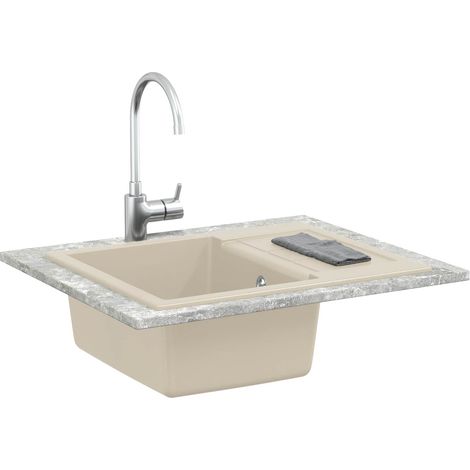 Évier Beige 620 x 500 mm 80% Quartz et 20% Résine