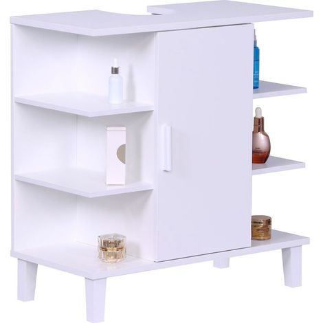 Waschtischunterschrank mit tur und 6 offenen regalboden mdf
