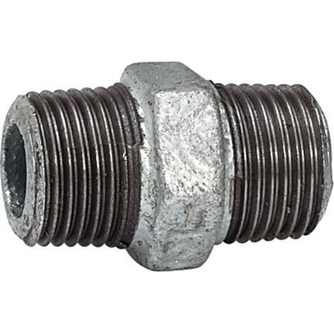 Riegler Doppelgewindenippel 280, AG/AG R 1, Temperguss schwarz feuerverz.