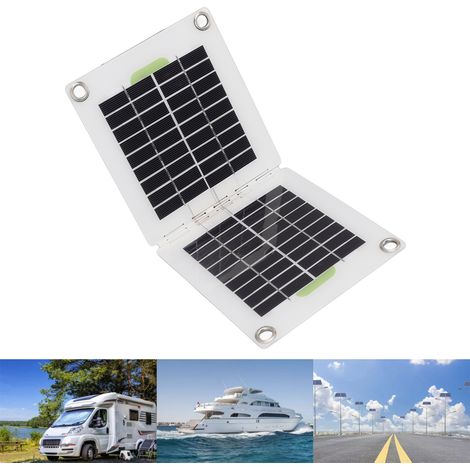 Panneau solaire portable pliable de 10 W, chargeur solaire extérieur pour téléphones portables et batteries de voiture avec charge rapide (1/5)
