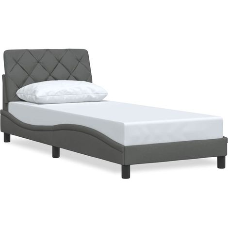 Maison Exclusive - Bettgestell ohne Matratze Dunkelgrau 90x200 cm