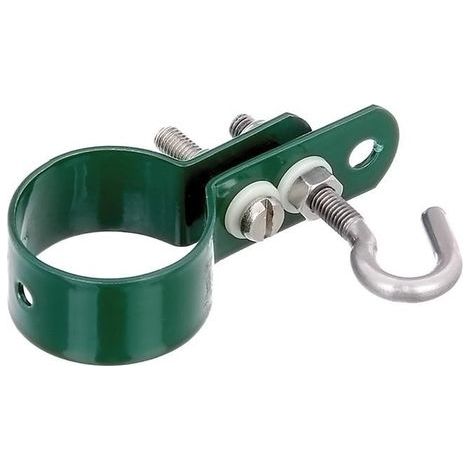 Collier de serrage pour poteau grillage contreventement.vert 38mm (Par 10) (1/3)