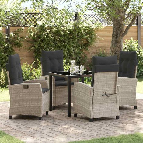 Ensemble de salle à manger pour jardin 5 pcs-Salon de jardin Gris clair 192272 (1/5)