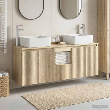 vidaXL Bathroom Cabinet Set 3 pcs Sonoma Oak 135 x 35 x 80 cm (1/5)