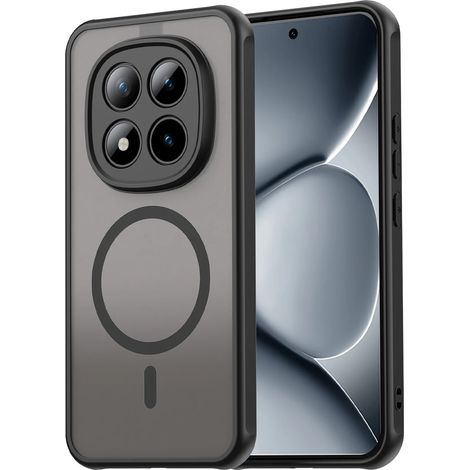 (Noir, Redmi Note 15 4G) Coque de téléphone mate, compatible avec la recharge sans fil MagSafe, matériau TPU+PC, coque arrière antichoc.