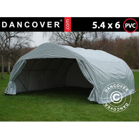 Doppel Zeltgarage Garagenzelt 5,4x6x2,9m PVC, Grau (1/5)