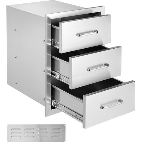 Mophorn Cassetti da cucina per esterni 16" L x 21,5" A x 18" P, cassetti per barbecue a filo con maniglia in acciaio inossidabile per isola barbecue o stazione grill da patio (1/5)