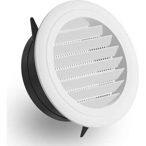 Houhence – Grille aération VMC 125 mm – Plastique ABS blanc – Écran anti-insectes intégré – Pour bureau, salon, cuisine, salle de bain, grenier (1/5)