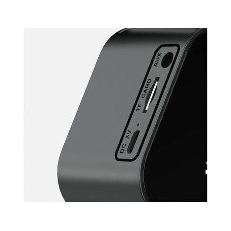GABRIELLE Orologio multifunzione monoblocco con altoparlante Bluetooth, radio FM e sveglia digitale a specchio con display, ricaricabile, supporto scheda TF, nero (1/4)