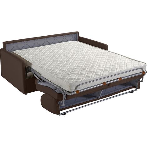 Canapé 4 places convertible express en tissu marron avec assise mémoire de forme - Couchage 160 cm - Matelas 14 cm CALIFE (1/2)