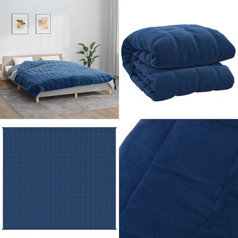Couverture lestée Bleu 220x235 cm 15 kg Tissu - Couverture Lestée - Couverture Poids - Literie - Sommeil Profond - Relaxation - Home & Living (1/5)