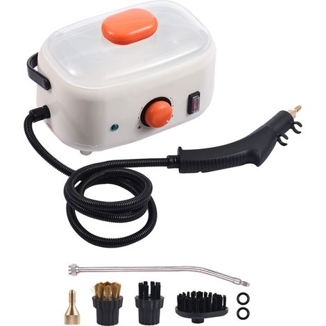 Decdeal 2500W tragbarer Handheld Dampfreiniger 2L Wassertank Hochtemperatur 3 bar Druckreinigungsmaschine mit Bürstenköpfen für Küchenbad Klimaanlage Kühlschrank