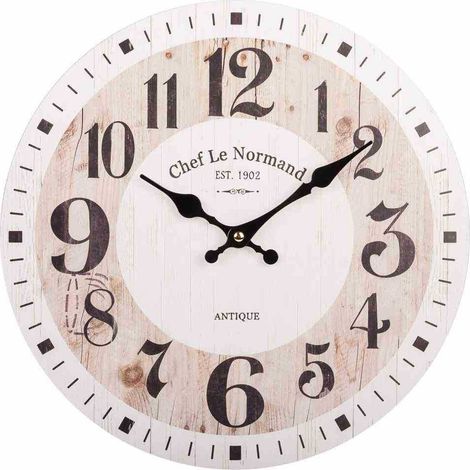 Reloj de pared de madera marrón d34x2 (1/3)