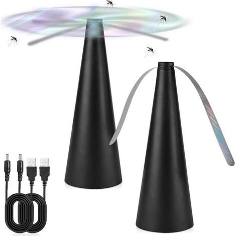 2 PCS Ventilateur Anti Mouche, Anti-moustiques Répulsif à Pales pour Insecte pour Maison Dîner, Pique-Nique et Barbecue (1/5)
