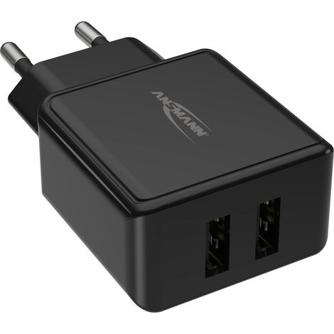 ANSMANN USB-Ladegerät HC212, 5 V, 2,4 A, 2-Port, schwarz (1/5)