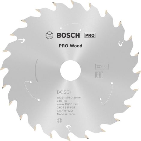 Bosch Accessories 2608837668 Hartmetall Kreissägeblatt 136 x 20 mm Zähneanzahl: 24 1 St. (1/3)