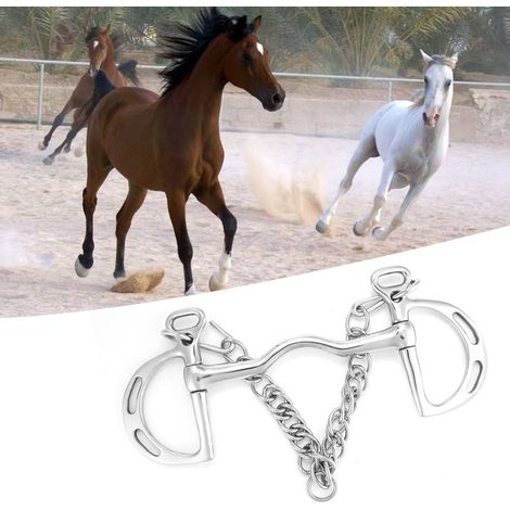 Mors Kimberwicke en acier inoxydable à ouverture basse pour chevaux (125 mm) (1/5)