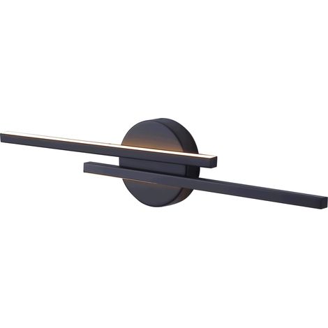 Lampe Miroir Salle de Bain LED 16W 55cm Applique Murale Luminaire 4000K Noir IP44 Aluminium
