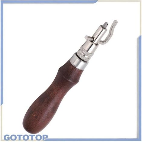 Rainureuse En Cuir - Bois Et Métal - Pour Bordure Rainurage Et Pressage De Ligne - Fixation Vis M4 - 3 Pointes Incluses (1/5)
