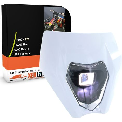 BLOC OPTIQUE LED MOTO Série CV01 - KTM / HUSQVARNA / UNIVERSEL - BLANC (1/5)