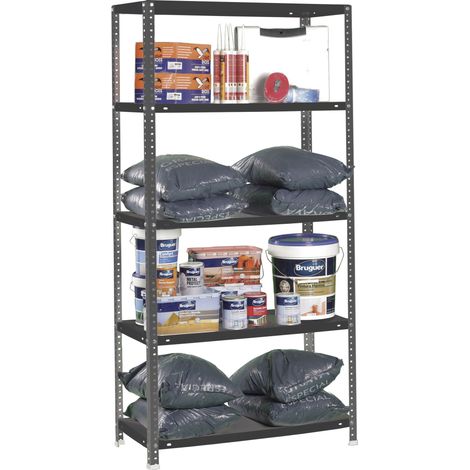 Simonrack Leichtregal Metall Anthrazit 5 Ebenen (1/2)