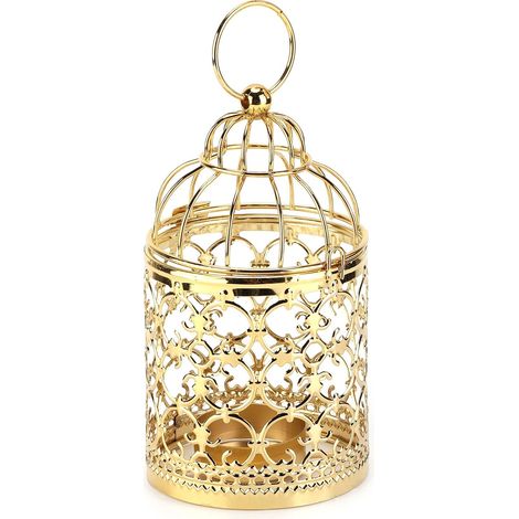 Candle Lanterns Ornaments Gold Bird Cage Candlestick European Style Products Metal Bird Cage Shape Retro European Fashion Ornaments European Forme de Cage à Oiseaux, Ornements de Mode, Produits Lante (1/5)