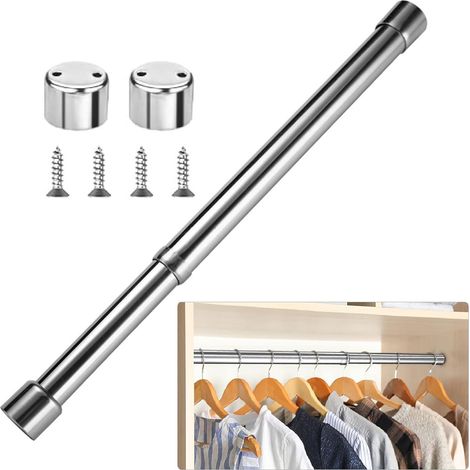 Barre Penderie Extensible,31-51 cm Barre de Penderie en Acier Inoxydable Réglable Tringle à Vêtements Extensible Barre de Penderie Évolutif pour Salle de Bain, Placard, Armoire (1/5)