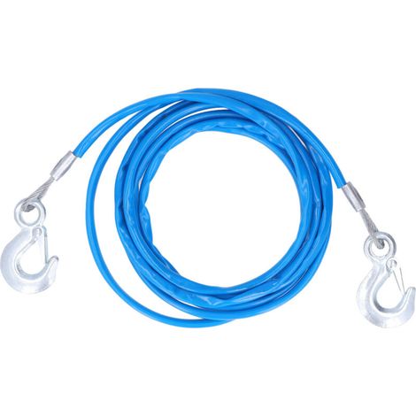 Cble en acier de sécurité de 4 m/13.12ft de Long 3 tonnes de cble de remorquage de charge crochet de corde de remorquage de coffre pour voitures SUV Mini camions (1/5)