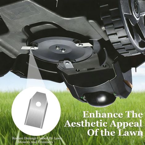 Lot de 12 Lame Robot Tondeuse, vis incluses - Lame de Rechange pour Tondeuse Longue durée Compatible, pour Tondeuses à Gazon Robot Compatible, avec Husqvarna Automower, Gardena, Yard Force (1/2)