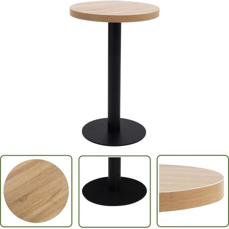 The Living Store Bistrotisch Hellbraun 50 cm MDF - Esstisch - Bistrotisch - Kleiner Tisch - Runder Tisch - Holztisch (1/5)