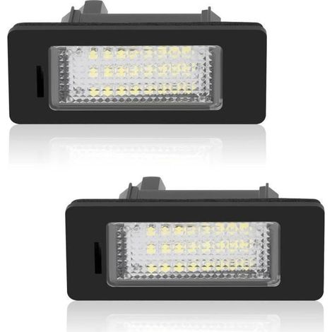 2PCS LED Éclairage Plaque D\'immatriculation Auto Ampoules Super Brillant 6000K Xénon Blanc 24SMD, pour BMW E82/E88/E90/E92/E93/E39 (1/4)
