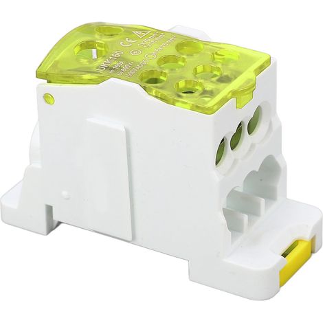 UKK160 C45 Boîte de jonction unipolaire de type rail DIN, répartiteur modulaire, 690 V 160 A, jaune. (1/5)