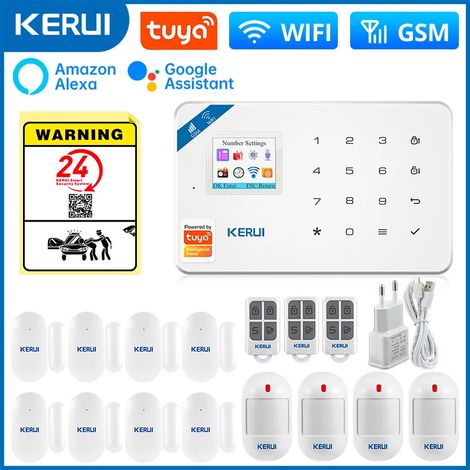 (Pack 4) Système d'alarme domestique sans fil WiFi GSM Kit de sécurité intelligent anti-graffiti, détecteur de mouvement antivol (1/5)