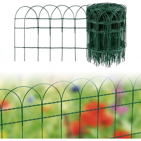 TrAdE Shop Traesio - Rete Metallica Plastificata Verde Con Bordura 0,65x10mt Recinzione Aiuole Orti Grn59 630720a - (1/5)