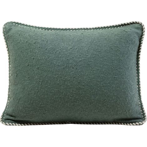 Housse de coussin en Coton brut et ganse tressée GANJI