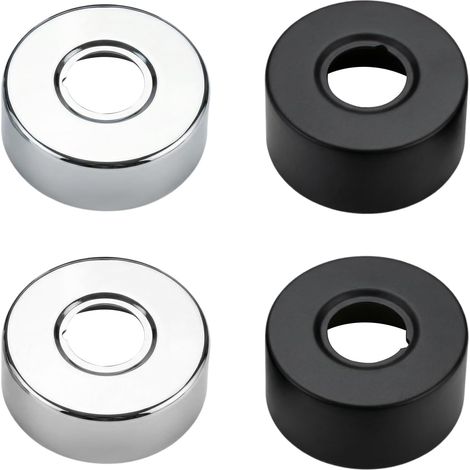 Set of 4 Stainless Steel Shower Mixer Tap Black Silver for Heating Pipes and Shower Taps 6.6 x 2.5 x 3 cm (1/5)
