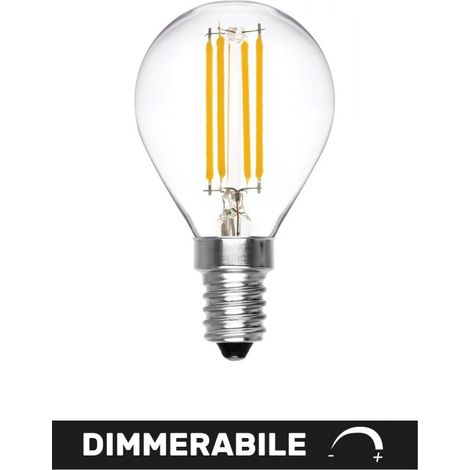 Alca power c45 6w 220v 500lm 2700k e14 lampada mini sfera a filamento dimmerabile a led