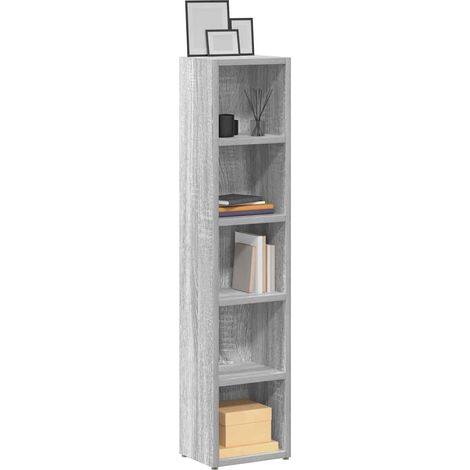 CD-Regale 2 Stück Sonoma Grau 21x16x93,5 cm Ingenieurholz