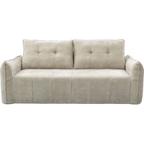 Divano dritto in tessuto texturizzato "Silvano" - 3 posti - Beige