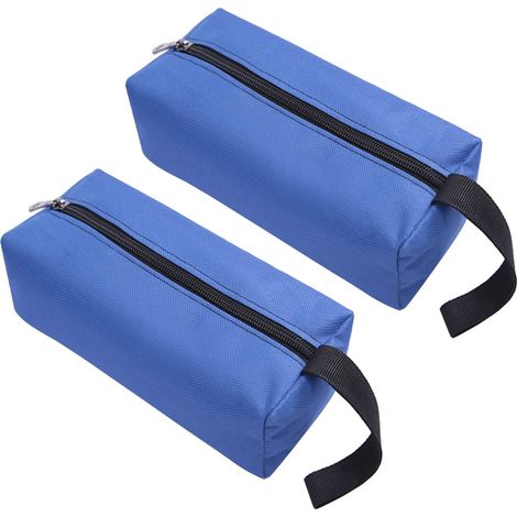 CCYKXA2 Stück Kleine, tragbare, wasserdichte Werkzeugtasche, multifunktionale Werkzeugtasche mit Reißverschluss, Werkzeugtasche aus Oxford-Gewebe, 25 x 8 x 7 cm, Blau (1/5)