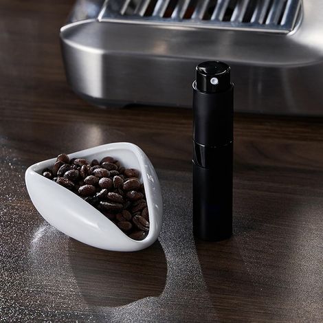Ensemble bol à haricots noirs + bol à haricots + vaporisateur + aiguille à poudre + cuillère en argent (ensemble de 4 pièces)Plateau à grains de café en céramique, plateau doseur pour grains de café, (1/5)