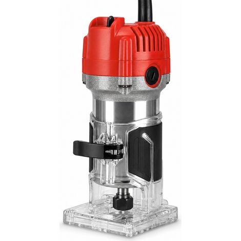 Electric Laminate Trimmer with 15 Router Bits for Grooving Red Wood (1/5)