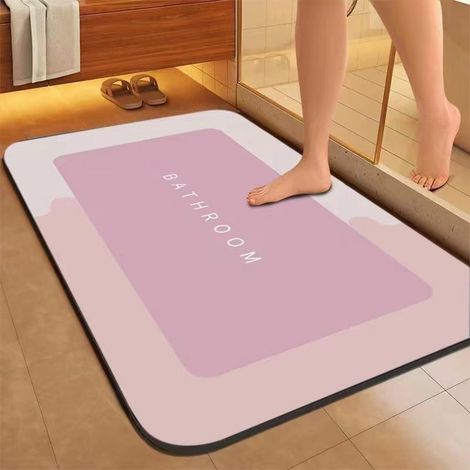 Tapis De Salle De Bain - En Terre De Diatomée - Antidérapant - Absorbant Rapide - Pour Salle De Bain Et Vanité - 60 X 40 Cm (1/5)