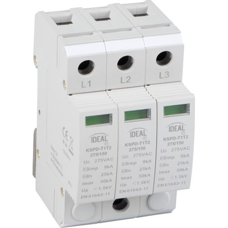 Descargador de sobretensiones 3P KSPD-T1T2 275/150