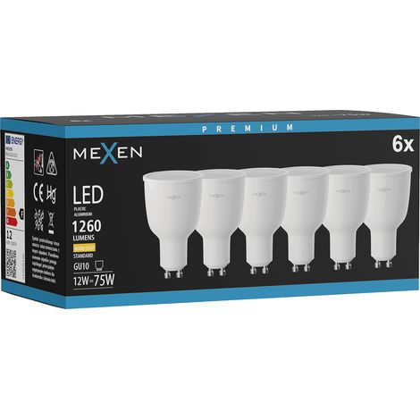 Mexen Nova 6x Ampoule LED GU10, 12W, Chaude - 3000K, 1260 lm - L108-GU10-1230-01x06 (1/5)